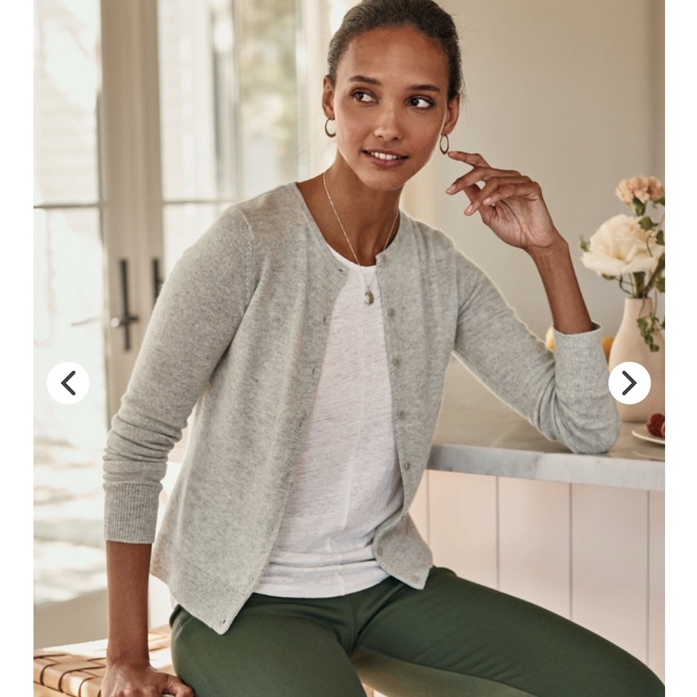 Pretty cardigan sweater. Grey cashmere. Never worn.